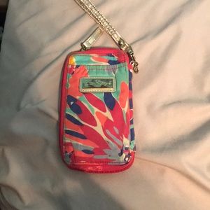 Lily Pulitzer wristlet with phone slot